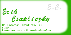 erik csapliczky business card